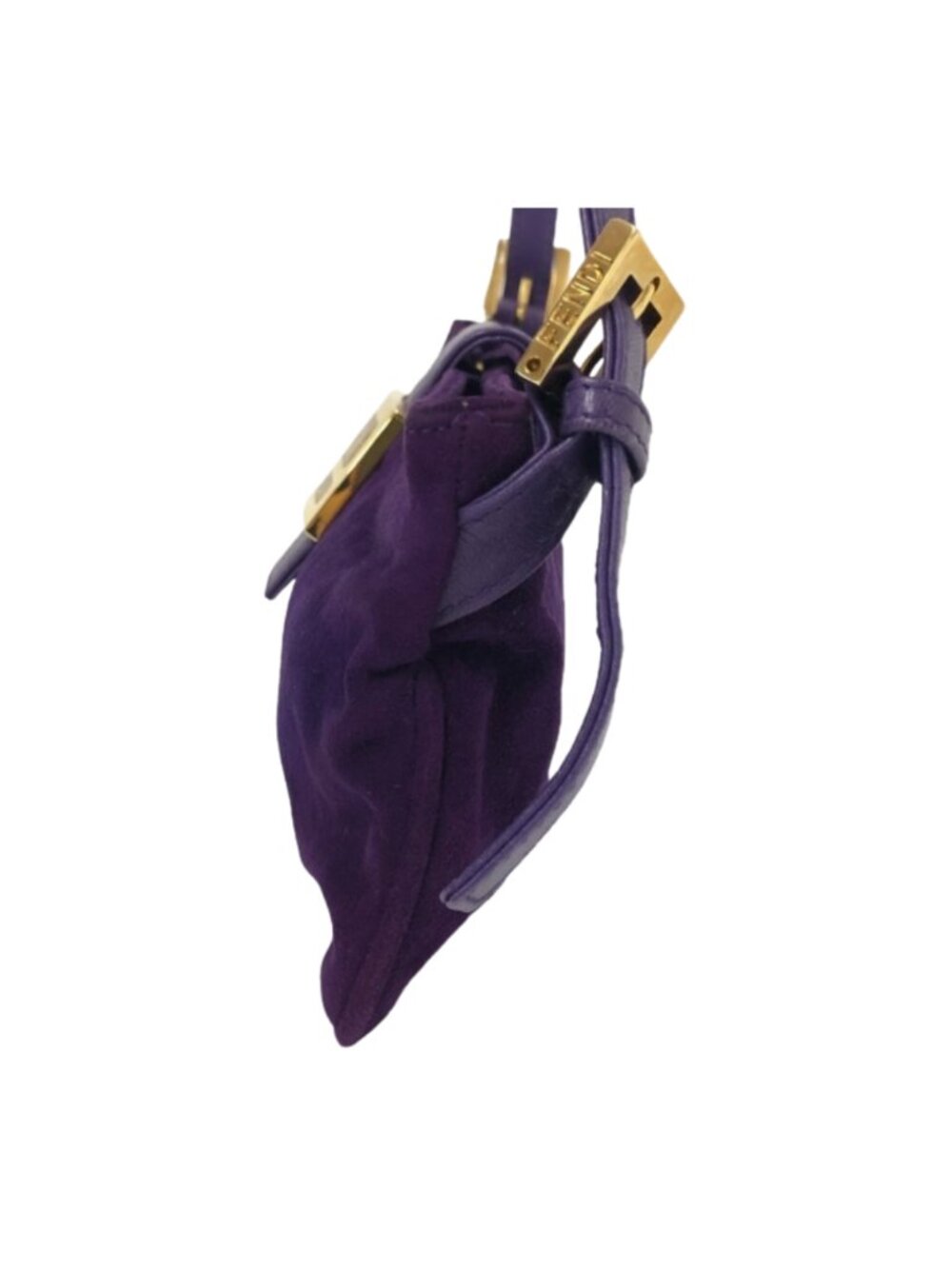 Fendi Purple Suede Mama Baguette Shoulder Bag - Picture 2 of 8
